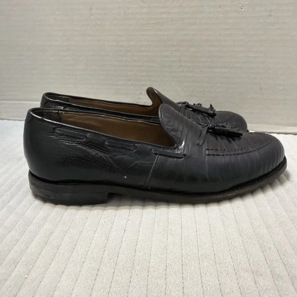 Mens FootJoy Lizard Skin Loafers Slip On Dress Shoes Mens Size 9.5D Black